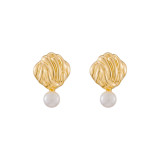 Freshwater Pearl Love Butterfly Zircon Earnail Electroplating S925 Silver Needle