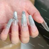 Mermaid Sea Handmade Nail Art Cat Eye Whitening Nail Patch