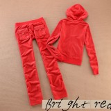 6047 Velvet casual sports suit cardigan hooded top two-piece set