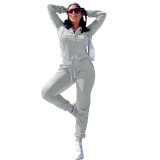 YD8760-A5 casual silver fox fur cardigan two-piece set