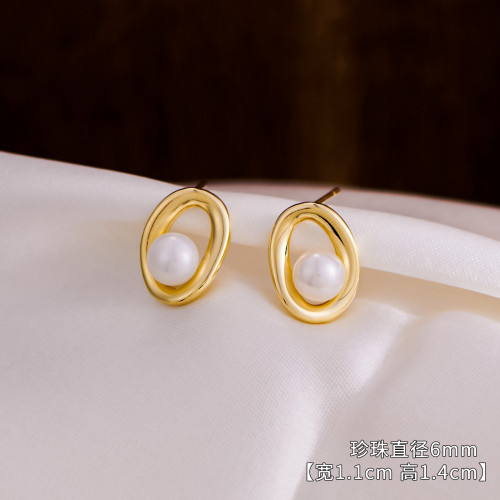 Freshwater Pearl Love Butterfly Zircon Earnail Electroplating S925 Silver Needle