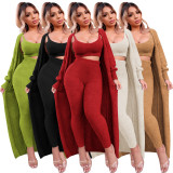 YD8677-H6 sexy camisole cardigan three piece set