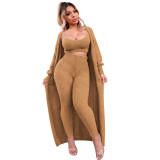 YD8677-H6 sexy camisole cardigan three piece set