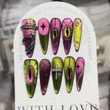 【 Alien Eye 】 Nail art handmade high-end hand drawn cat eye personalized nail patch