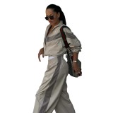 Long sleeved sports cardigan and long pants two-piece set