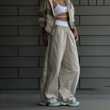 Long sleeved sports cardigan and long pants two-piece set