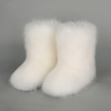 High quality hairy boots for women in winter plus size-High quality
