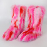 High quality hairy boots for women in winter plus size-High quality