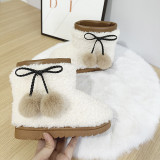 Children's fur boots, snow boots, lamb fur shoes