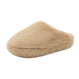 Thick soled woolen slippers with anti slip and plush on the outside