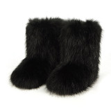 High quality hairy boots for women in winter plus size-Normal quality