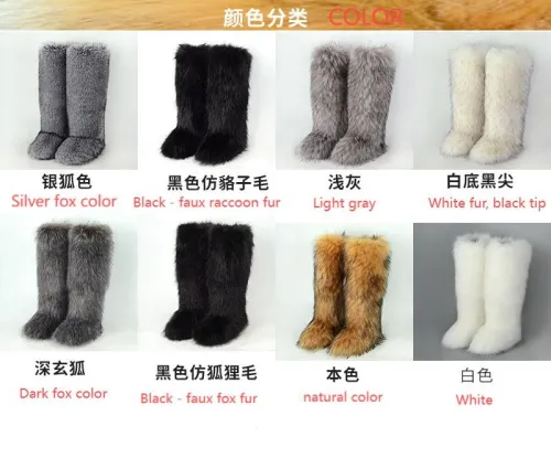 Imitation fur fox snow boots 50cm high boots