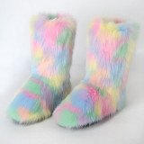 High quality hairy boots for women in winter plus size-High quality