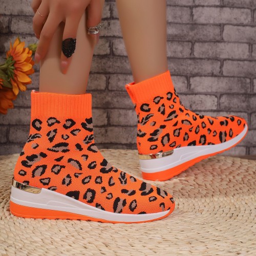Flyknit women's elastic boots, short boots