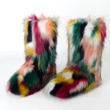 High quality hairy boots for women in winter plus size-Normal quality