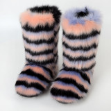High quality hairy boots for women in winter plus size-High quality