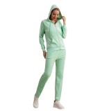 Zipper long sleeved sports suit for women