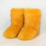 High quality hairy boots for women in winter plus size-Normal quality