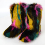 High quality hairy boots for women in winter plus size-High quality