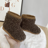 Children's fur boots, snow boots, lamb fur shoes