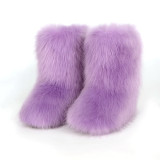 High quality hairy boots for women in winter plus size-Normal quality