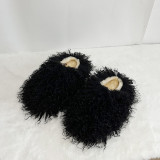Hairy slippers, women's indoor home, silent floor shoes