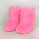High quality hairy boots for women in winter plus size-High quality