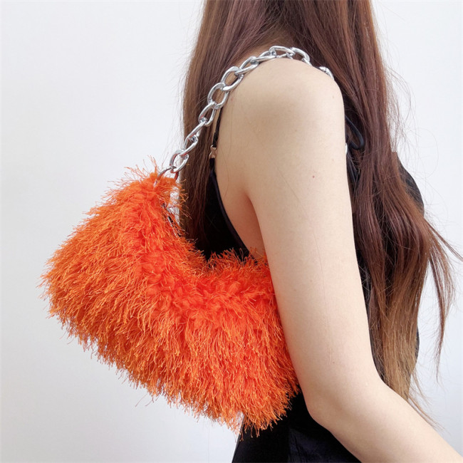 Plush armpit bag shoulder bag