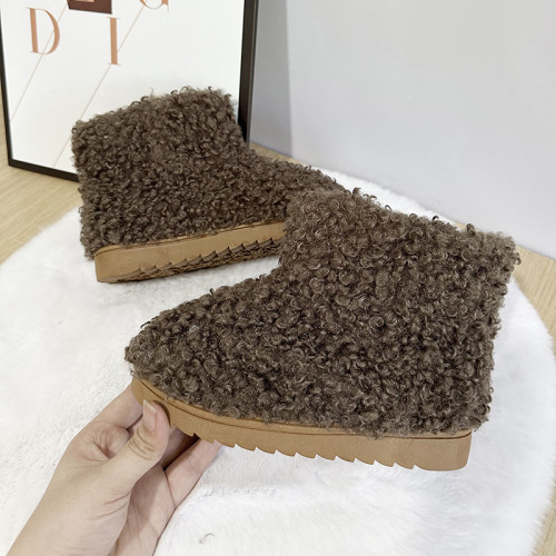 Children's fur boots, snow boots, lamb fur shoes