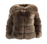 Imitation fox fur coat women's short length long sleeved