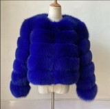 Imitation fox fur coat women's short length long sleeved