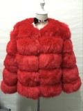 Imitation fox fur coat women's short length long sleeved