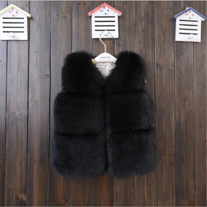 Children's three pack fur vest short and thick cotton coat