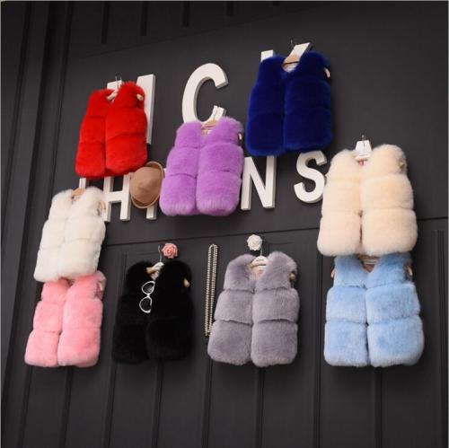 Children's three pack fur vest short and thick cotton coat