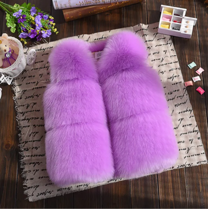 Children's three pack fur vest short and thick cotton coat