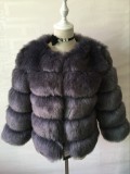 Imitation fox fur coat women's short length long sleeved
