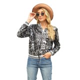 9381 sequined long sleeved women's coat