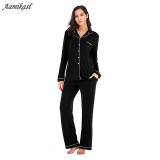 Home wear Modal long sleeved pants set pajamas H0016