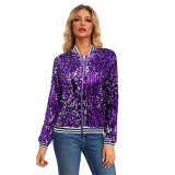 9381 sequined long sleeved women's coat
