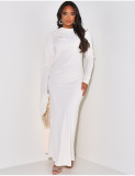 L0405   Loose solid color casual long dress