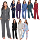 Home wear Modal long sleeved pants set pajamas H0016