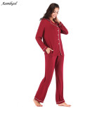 Home wear Modal long sleeved pants set pajamas H0016