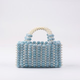 Pearl Banquet Dress Handbag Hand woven Beaded Yangmei Square Bag