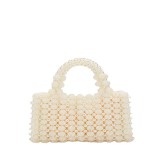 Pearl Banquet Dress Handbag Hand woven Beaded Yangmei Square Bag