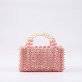 Pearl Banquet Dress Handbag Hand woven Beaded Yangmei Square Bag
