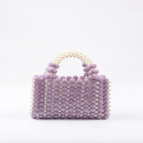 Pearl Banquet Dress Handbag Hand woven Beaded Yangmei Square Bag