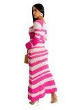 AJ4403   Knitted wool trumpet dress