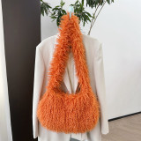 Imitation fur plush millennium spicy girl style punk large capacity crossbody bag