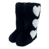 Fur boots, flat bottomed round toe fashion, spicy girl boots