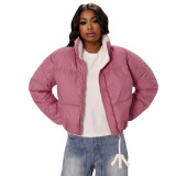 K24TP387 long sleeved contrasting splicing winter warm and thick cotton clothing